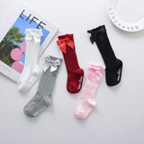 Girls Big Bow Knee High Long Soft New Kids Socks Toddlers